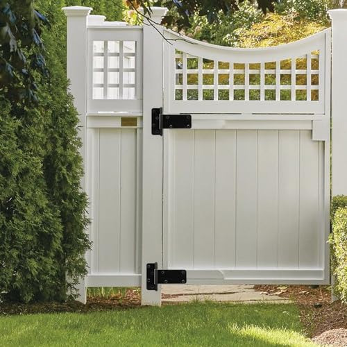 4 Pack 6” Heavy Duty Gate Hinges,280 Lbs Capacity Black Door Hinges | T Gate Hinges, Wrought Hardware for Wooden Fences, Barn Door, Screws Included (6 inches - 4 Pack) -Patent Pending - size: 6 inches - 4 Pack