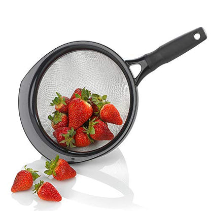 GoodCook Touch 8" Stainless Steel Wire Mesh Strainer with Non-slip Grip Handle
