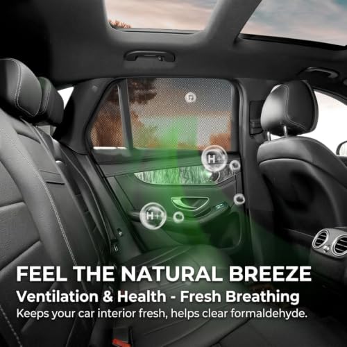 2 Pack Stretchy Mesh Car Rear Side Window Shades, Bug UV Protection Mosquito Net, Breathable Blackout Privacy Baby Car Window Screens, Universal 95% Cars SUVs Camping Accessories - size: Rear Side Window Shade