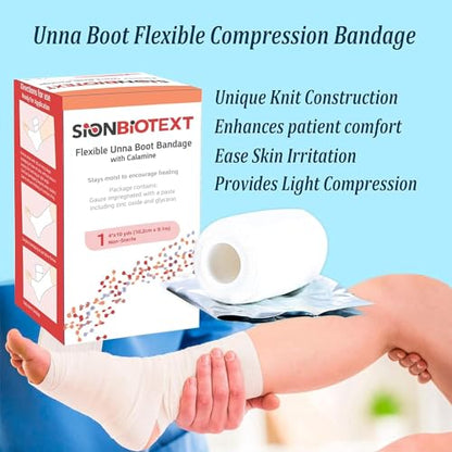 Flexible Unna Boot Fabric Bandages with Zinc and Calamine, First Aid Kit Emergency Supplies, Ankle Brace Compression Bandage Wrap, Wound Care Supplies, 4 Inches X 30 Feet - size: Pack of 1, style: 4" Zinc and Calamine