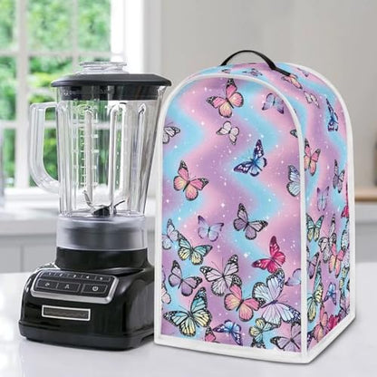 Appliance Dust Cover with Hook Comfortable Stylish Protective Cover Stand Blender Cover Fashion Blender Cover Colorful Butterfly - color: Colorful Butterfly