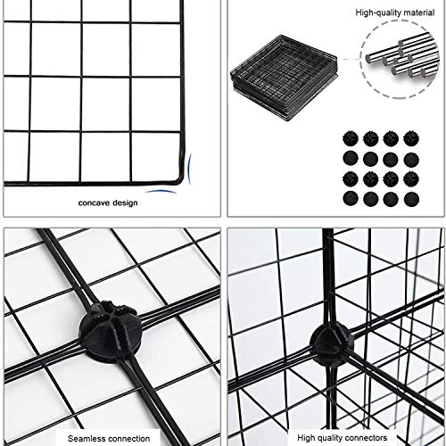 C&AHOME Wire Cube Storage, 12-Cube Storage Organizer Metal, C Grids, Black - color: Black