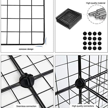 C&AHOME Wire Cube Storage, 12-Cube Storage Organizer Metal, C Grids, Black - color: Black