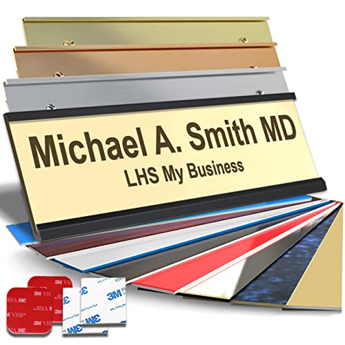 Custom Office Door Name Plate, Wall Sign Ivory with Brown Letters, 2x6 | Mounting Included 10+ Options, Desk, Wall, Cubicle & Door Nameplate Holders, 3M Adhesive, Hanging, Personalized & Made in USA - color: B5 - Ivory & Brown Lettering, size: 2x6 Sign &