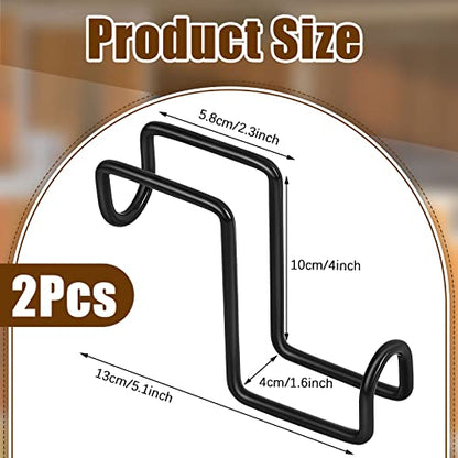 Dunzy 2 Pcs Heavy Duty Horse Tack Hooks Over Rail 4 Inch Metal,Black - color: Black