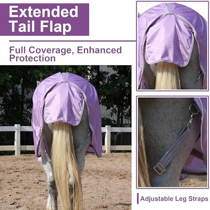 LEAFOREST Horse Fly Sheet with Neck Cover & Belly Band Mesh UV Protection - size: 72 IN