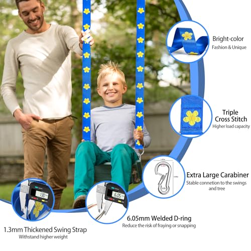 Safe Tree Swing Hanging Straps Kit, 3FT/10FT/15FT/20FT, Heavy Duty Holds 5500LBS Extra Long Adjustable Tree Swing Straps, Easy & Fast Way to Hang Any Swing or Hammock(10 FT) - color: Blue, size: 10FT