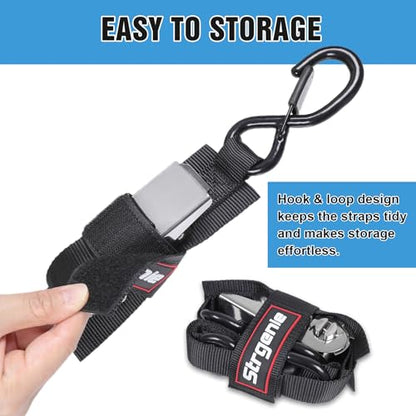 4FT Stainless Steel Transom Tie Down Straps, 2400lbs Load Strength - size: 1" x 4'-Stainless steel