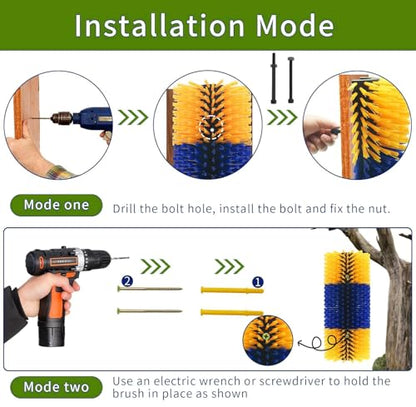 2/4PCS Livestock Massage Brush, Horse Cow Goat Pet GroomingTools | Durable livestock massage brush with 8 screws, ideal for horses, cows and goats grooming, cleaning - size: 4pack