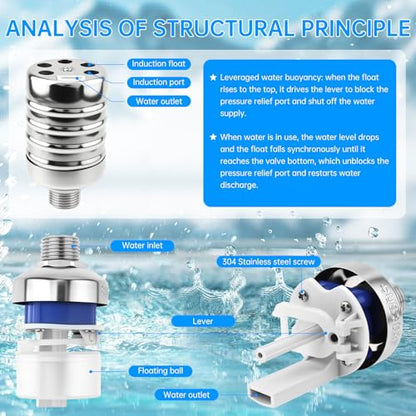 Float Valve Automatic Water Level Control Water Float Valve 1/2 to 3/4in | 304 Stainless Steel Water Float Valve for Water Tank, Livestock Trough - style: Style 5