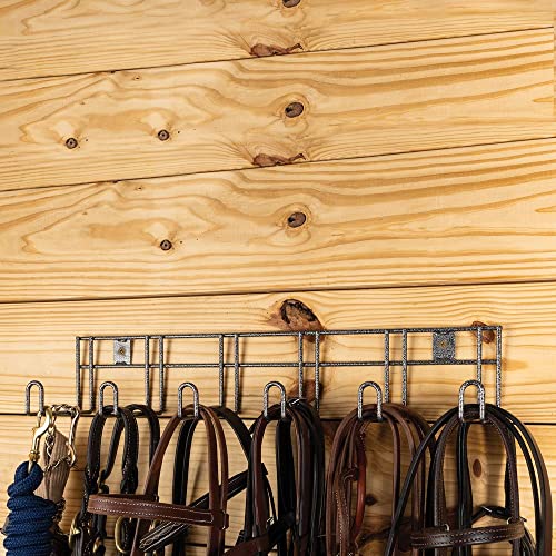 EASY-UP Pro 6 Hook Long Arm Tack Rack | Essential for Horse Stables | Space-Saving Design | Versatile 6-Hook Configuration | Long 4.5" Hooks | Rust-Resistant Finish