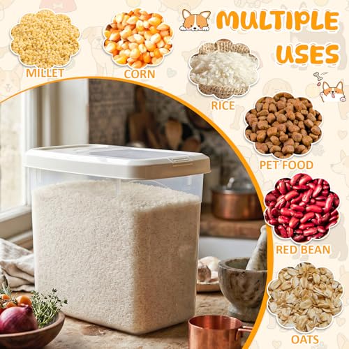 2 Pack 20 Lbs Airtight Dog Food Storage Container with Scoops - size: 20 Lbs