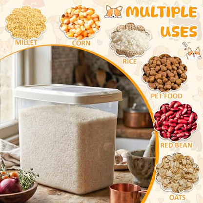 2 Pack 20 Lbs Airtight Dog Food Storage Container with Scoops - size: 20 Lbs