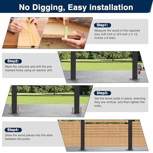 45" Aluminium Privacy Fence Line Post, 2 Pack - color: 2 Pack 180 Degree