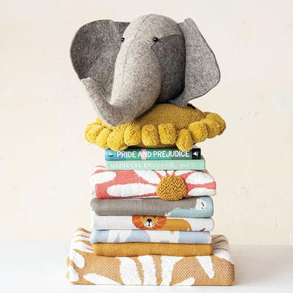 Creative Co-Op Cotton Knit Baby Blanket with Lions, 40" L x 32" W - color: Tigers, size: 40" L x 32" W