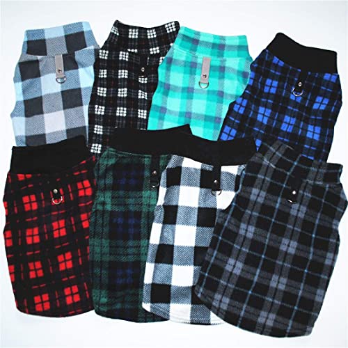 Dog Sweater, Soft Fleece Vest with Leash Ring Pullover Jacket Winter Pet Dog Clothes for Puppy Small Dog Cat Teddy Chihuahua Yorkshire for Christmas (Medium, Black Grey Plaid) | Winter Jacket,Pet Clothing,Dog Clothes,Puppy,For Small Dogs Cats,Teddy,Cat Ap