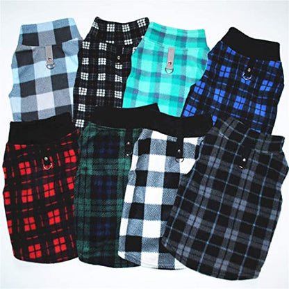 Dog Sweater, Soft Fleece Vest with Leash Ring Pullover Jacket Winter Pet Dog Clothes for Puppy Small Dog Cat Teddy Chihuahua Yorkshire for Christmas (Small, Black Grey Plaid) | Winter Jacket,Pet Clothing,Dog Clothes,Puppy,For Small Dogs Cats,Teddy,Cat App