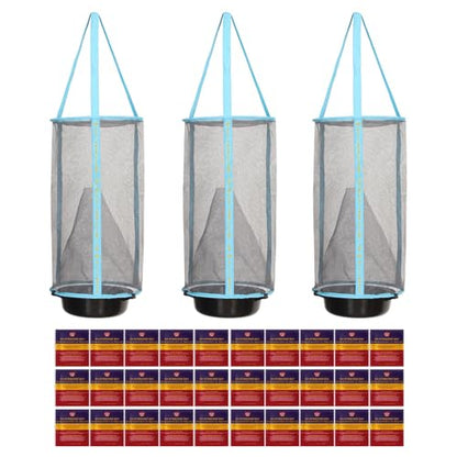 1 Flies Inn LITE Fly Cage Ranch Fly Trap with 2 Flies Inn Fly Bait Refill, Low Odor, Reusable, Built to Last for Years (3 Traps + 36 Baits, 1) - style: 3 Traps + 36 Baits