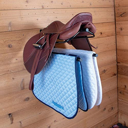 EASY-UP Saddle Rack with Pad Bar for Horse Enthusiast | Heavy-Duty Saddle Rack Wall Mount | Western & English Saddle Rack | Keeps Tack Organized - style: Mounted Rack w/Double Pad Rack - 2 Pack