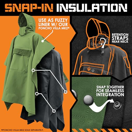 HAZARD 4 Fleece Poncho, Ultra-Plush Wearable Blanket for Home, Camp, Vehicle & Outdoor Use, Cold-Weather Insulation, PonchoVilla Layering System Compatible