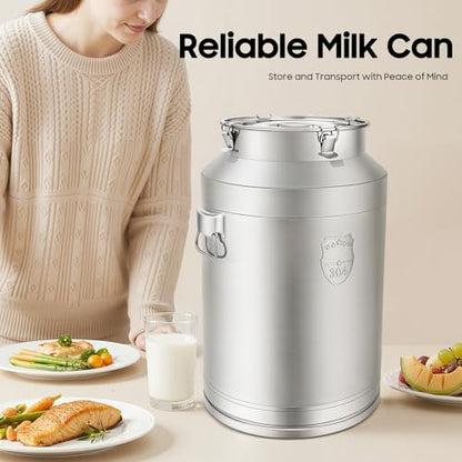Stainless Steel Milk Barrel, 20 Gallon Milk Can Bucket - size: 20Gal