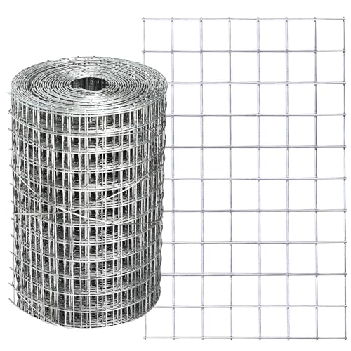 Hardware Cloth 4'' x 20' 1/2 in Galvanized Wire Mesh Roll (19 GA) Chicken Wire Fence Roll for Chicken Pen/coop Fences, Screen mesh, Rabbit/Snake Fences, Poultry enclosures, Handicraft Making, etc. - size: 4In x 20Ft