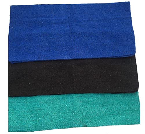Majestic Ally Solid Color 34"x 36" Traditional Acrylic Saddle Blanket with Hemline Edges-3.7 lbs (Turquoise) - color: Turquoise