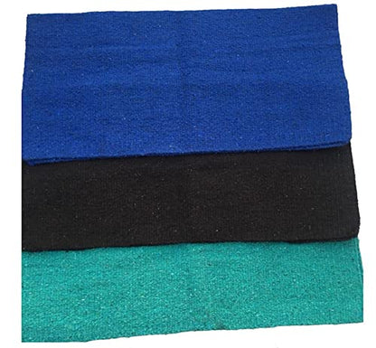 Majestic Ally Solid Color 34"x 36" Traditional Acrylic Saddle Blanket with Hemline Edges-3.7 lbs (Turquoise) - color: Turquoise