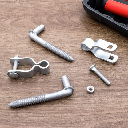 4PCS Gate Hinge Kit, Heavy Duty 1-3/8" U-Bolt Clamps, Galvanized Rustproof, Fits 5/8" Hinge Eyes, Ideal for Farm Garden Gates - size: 1-3/8" U-Bolt Clamps