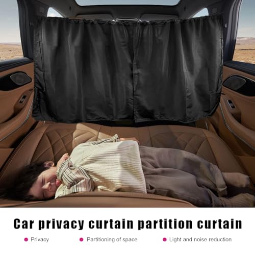 Ohleats 3PCS Car Window Shades, Auto Privacy Divider Curtain with 2 Rear Side Window Shade, Removable Vehicle Sunshade Blocker for Light, Heat, UV Rays, Universal Car Accessories - size: 3 PCS
