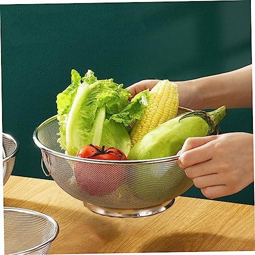 ULTECHNOVO Stainless Steel Fine Mesh Strainer for Kitchen Multifunctional Colander Handle for Straining Soybean Milk and Cooking Household Use - size: 24x24x10.3cm
