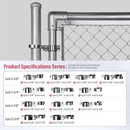 Stainless Steel 1-7/8" x 2-3/8" Chain Link Gate Latch （Fit 1-7/8" Gate Frame）, Heavy Duty Chain Link Fence Gate Fork Latch with Hole for Padlock 1Pack - color: 1-7/8"x2-3/8"