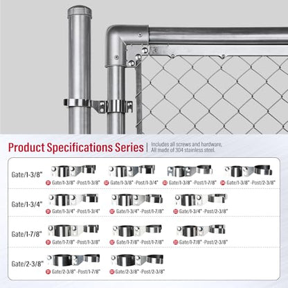 Stainless Steel 1-7/8" x 2-3/8" Chain Link Gate Latch （Fit 1-7/8" Gate Frame）, Heavy Duty Chain Link Fence Gate Fork Latch with Hole for Padlock 1Pack - color: 1-7/8"x2-3/8"