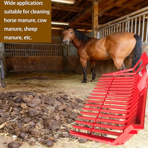 2 red hay Fork Heads, 18-Tooth Manure Fork Replacement Head, ABS Plastic - color: Red
