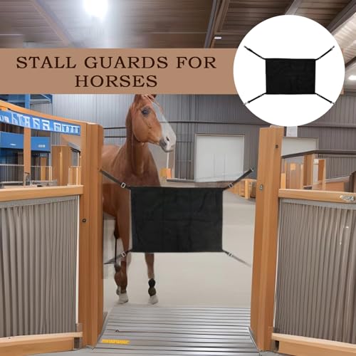 Horse Stall Gate - Aisle Guard Barrier | Adjustable Straps Door, Stable Pasture Partition, Equestrian Center Restraint, Riding Show Venues, Boarding Facilities, Heavy Duty Safety Mesh