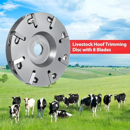 8 Blades Livestock Hoof Trimming Grinding Wheel Sheep Cattles Horses Cow Trimming Plate Wood Carving Disc Aluminum Alloy Electric Angle Grinder Attachments Tool