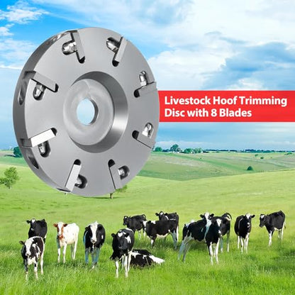 8 Blades Livestock Hoof Trimming Grinding Wheel Sheep Cattles Horses Cow Trimming Plate Wood Carving Disc Aluminum Alloy Electric Angle Grinder Attachments Tool