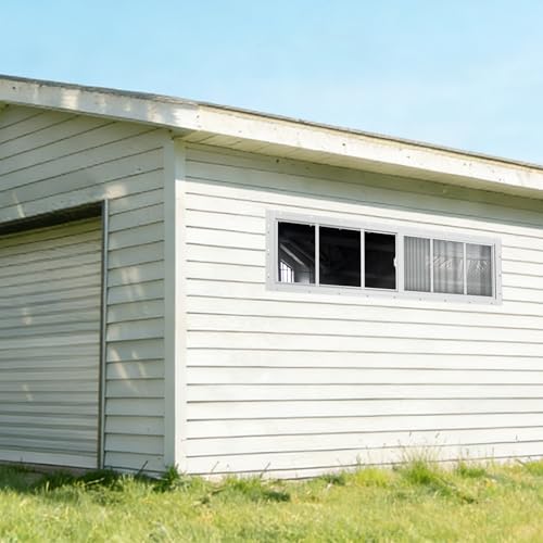 Yuzzy Shed Windows 2 Pack, 12"x36" Sliding Windows Transom Window with Tempered Glass and Removable Fiberglass Screen for Shed, Chicken Coop, Playhouse, Household, Garage, Barns (White) - color: White, size: 12"x36"