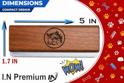 Original Deshedding Grooming Tools for Dogs, Cats & Horse Easy Ergonomic Wooden Groom pro Professional Brush Grooming Tool, Remove painlessly 95 Percent of Lose Hair Fur & Dirt (5 inch) - size: 5 Inch