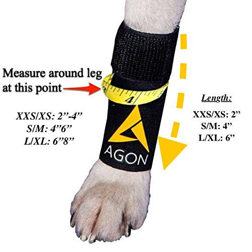 AGON® Pair Dog Canine Front Leg Brace Paw Compression Wraps with Protects Wounds Brace Heals and Prevents Injuries and Sprains Helps with Loss of Stability Caused by Arthritis (XX-Small/X-Small) - size: XX-Small/X-Small