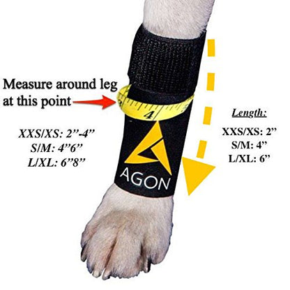 AGON® Pair Dog Canine Front Leg Brace Paw Compression Wraps with Protects Wounds Brace Heals and Prevents Injuries and Sprains Helps with Loss of Stability Caused by Arthritis (XX-Small/X-Small) - size: XX-Small/X-Small