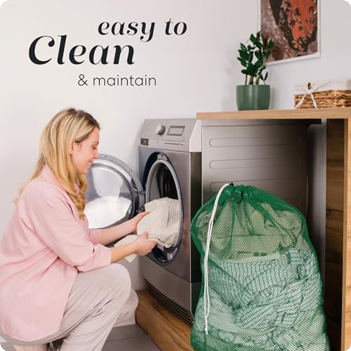 Handy Laundry Mesh XL Laundry Bag 24"x36", Heavy Duty Drawstring, Green - color: Green
