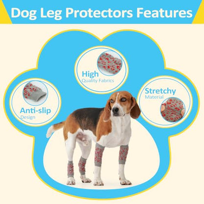 ROZKITCH 4PCS Dog Leg Covers to Prevent Licking & Scrathing - color: GreyLeopard, size: S-Leg Girth: 2.04in