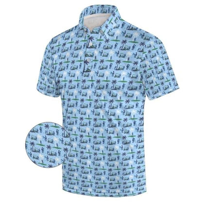 Men‘s Golf Shirt Funny Polo Shirts Short Sleeve Golf Polo Shirts Gifts Print Shirts - color: 618style-26-poa, size: Medium
