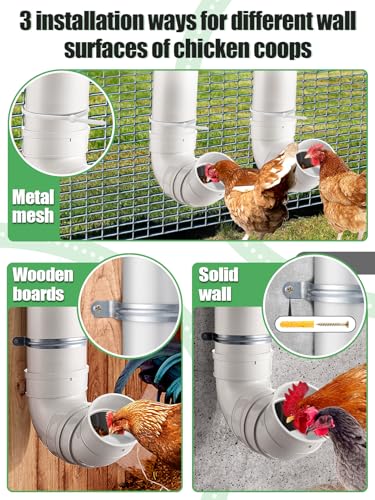 MEWTOGO 2 Set Automatic Chicken Feeder No Waste - color: White-2 set