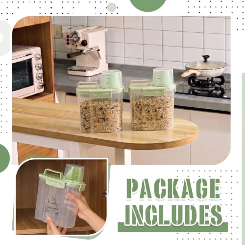 Ripeng 2 Pcs Bird Seed Storage Container,Food Container with Measuring Cup - size: 2.5 L,1.5 L