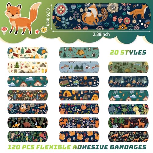 Panelee 120 Pcs Kids Bandages Bulk Waterproof Flexible, Wild Style - style: Wild Style