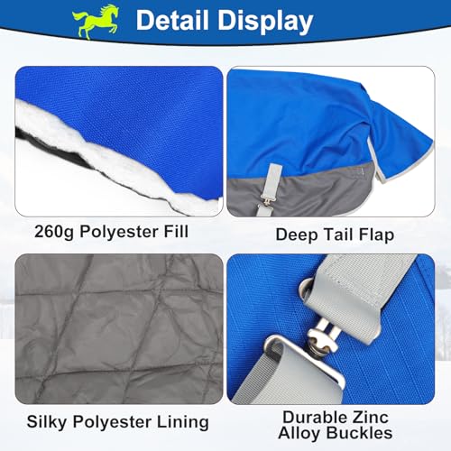 Waterproof 1200D Turnout Blanket for Pony & Mini Horse, 45 Inch - size: 45''