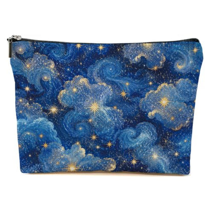 Blue Gold Starry Sky Makeup Bag Cosmetic Bag - color: Multicolor 1617