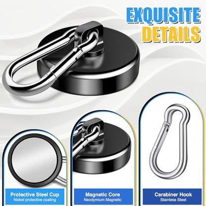Magnetic Hooks Heavy Duty 150Lbs, 4 Pack Super Strong Magnetic Hooks - style: 150lb-4P Black